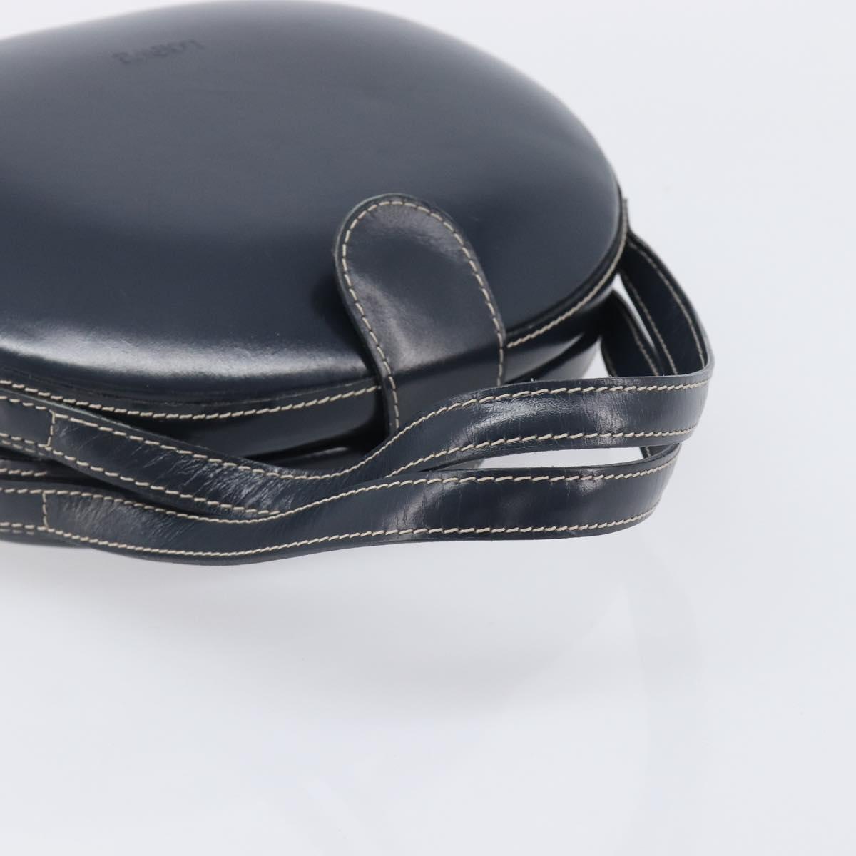 LOEWE Hand Bag Leather Navy Gold Auth ka6635A