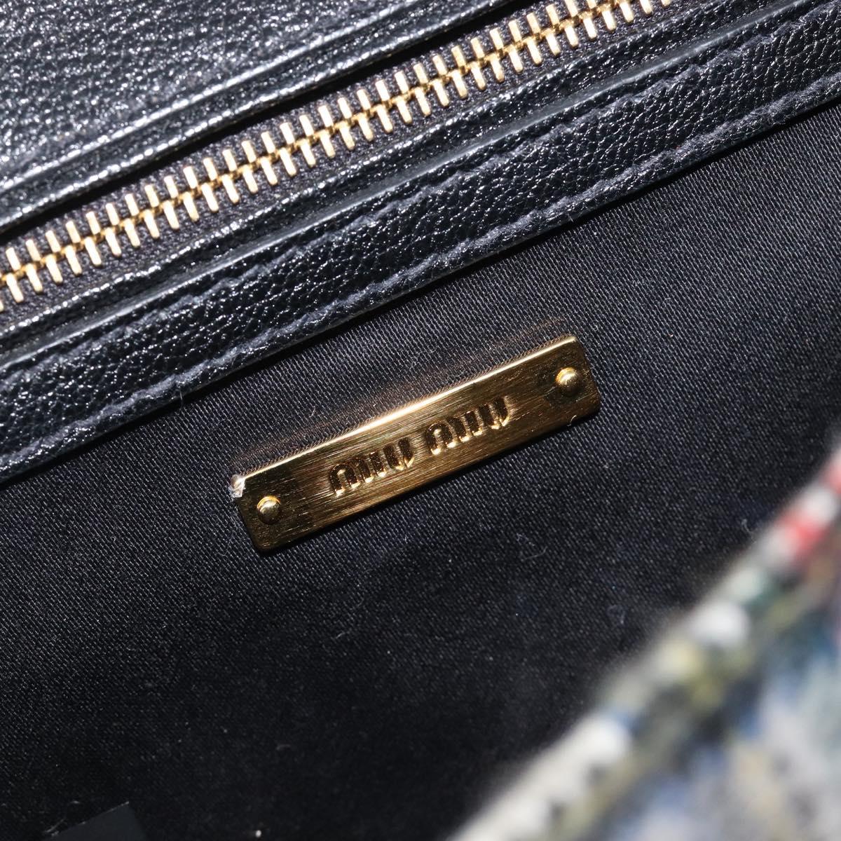 Miu Miu Bijoux Shoulder Bag Wool Red Gold Auth ka6640V