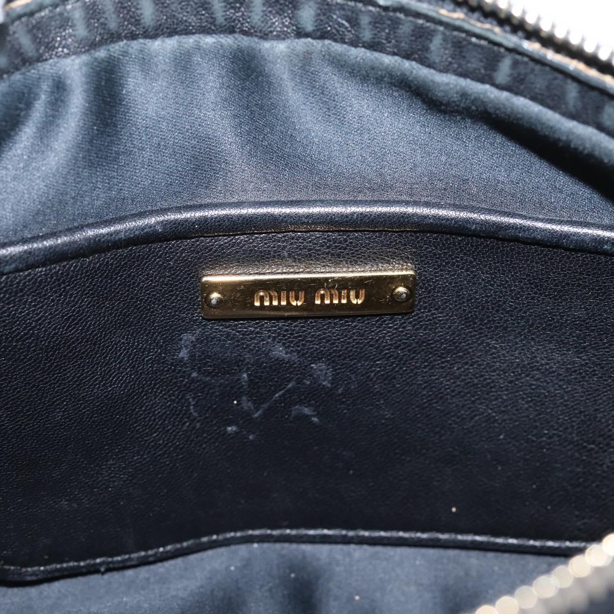 Miu Miu Matelasse Shoulder Bag Leather Black Gold Auth ka6641