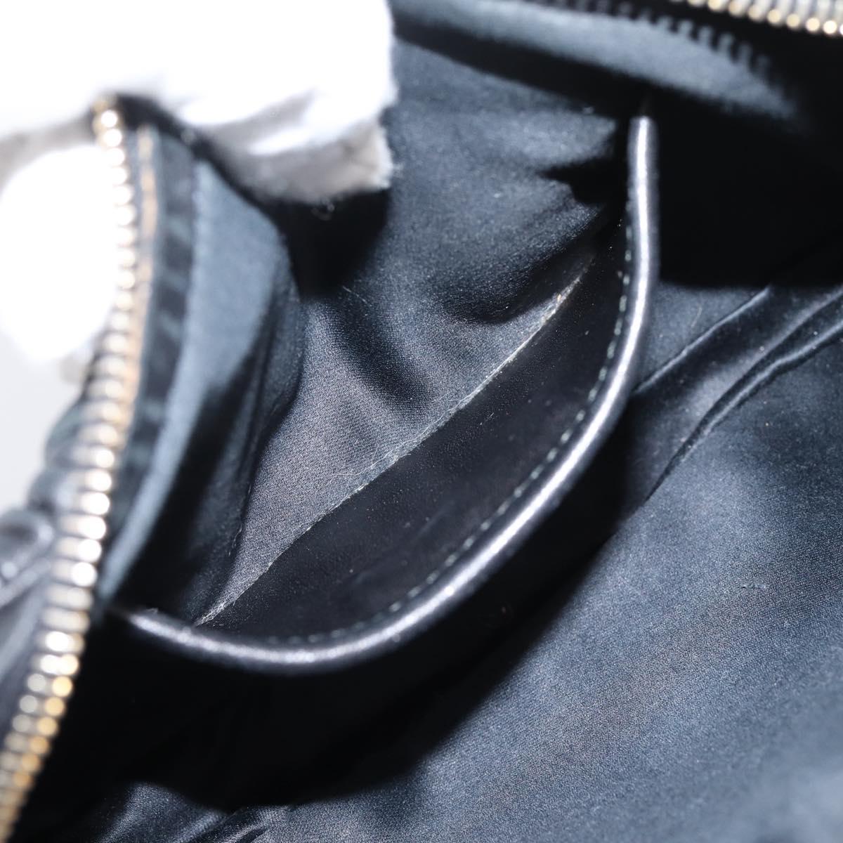 Miu Miu Matelasse Shoulder Bag Leather Black Gold Auth ka6641