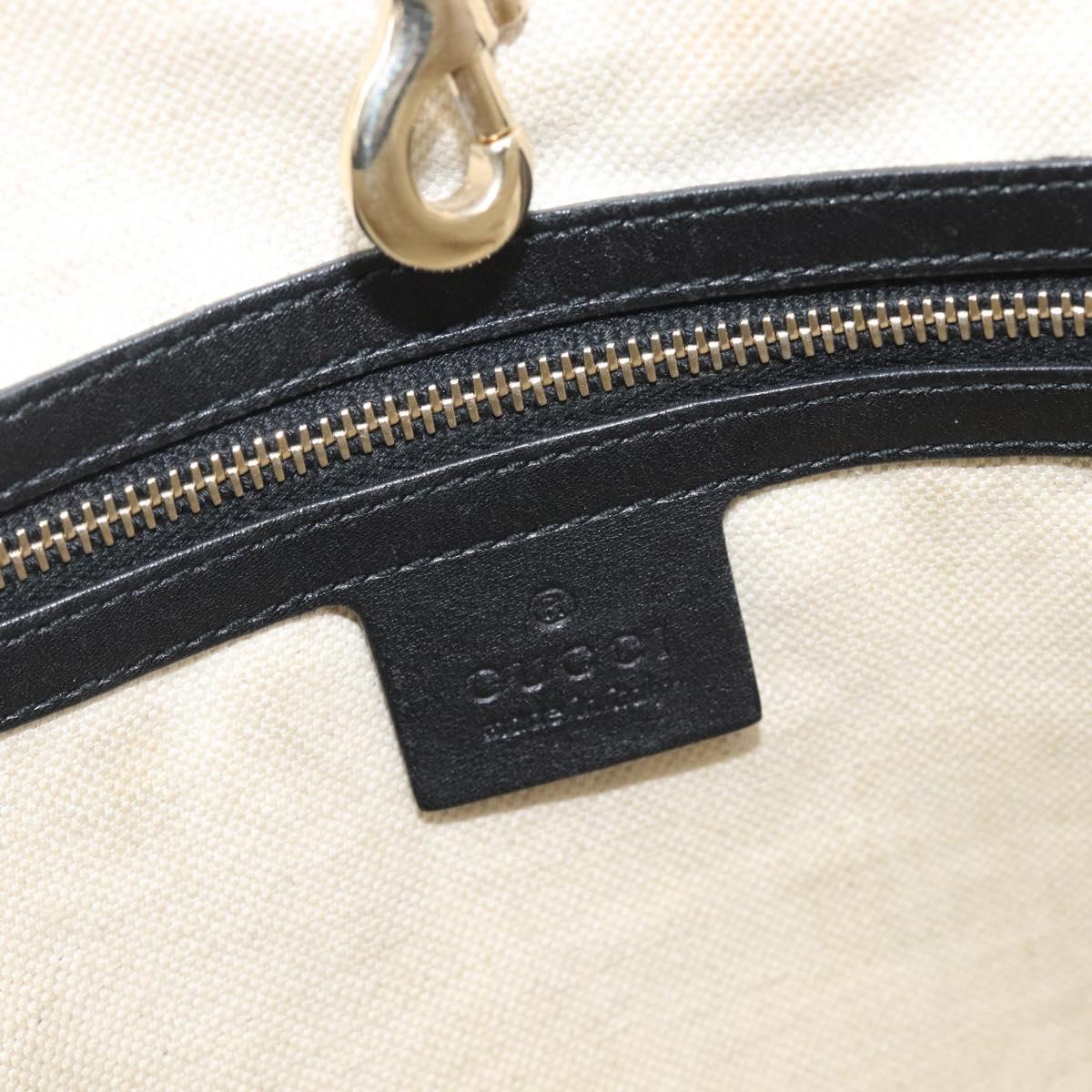 GUCCI Micro GG Canvas Guccissima Tote Bag Leather Black Gold 449647 Auth ka6642