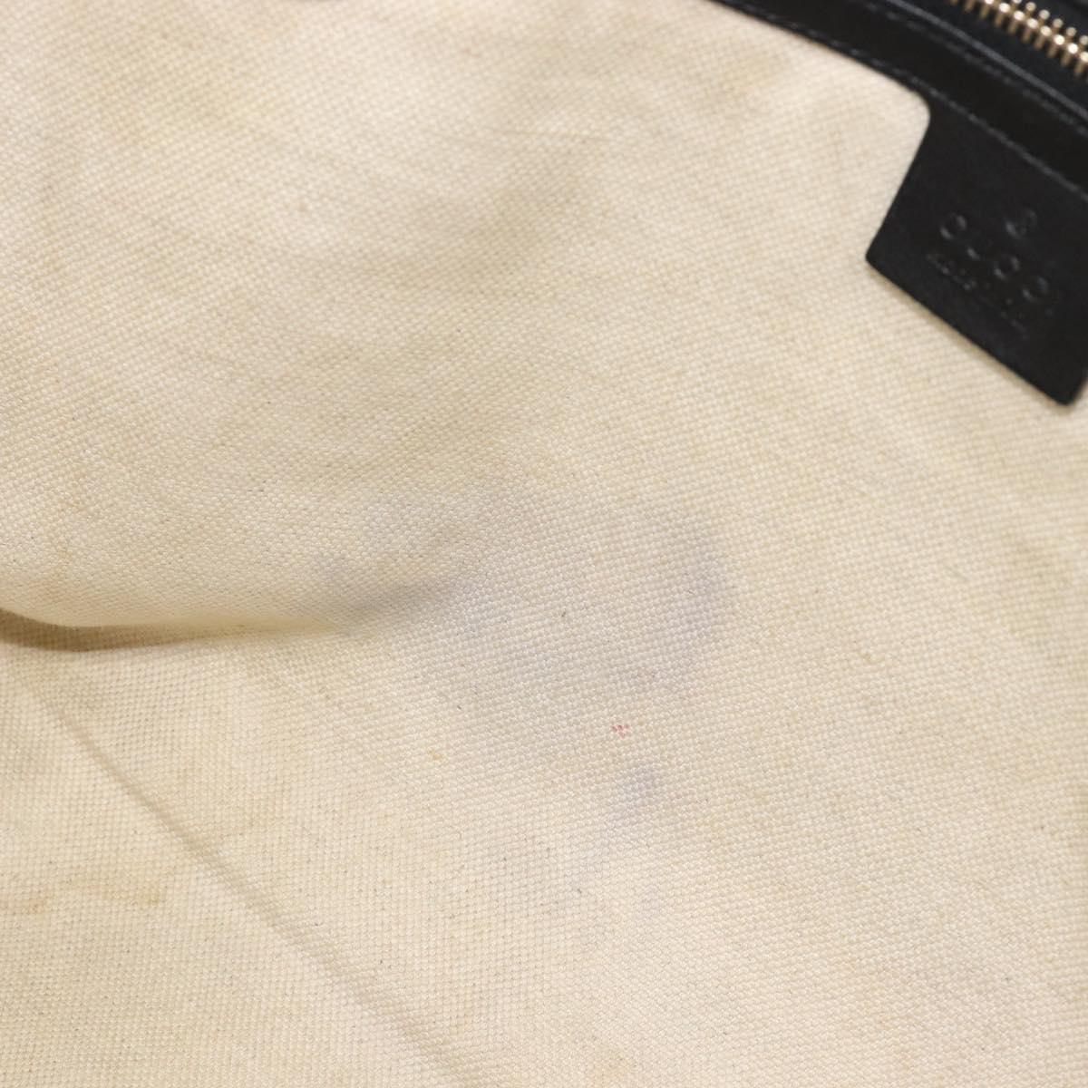 GUCCI Micro GG Canvas Guccissima Tote Bag Leather Black Gold 449647 Auth ka6642