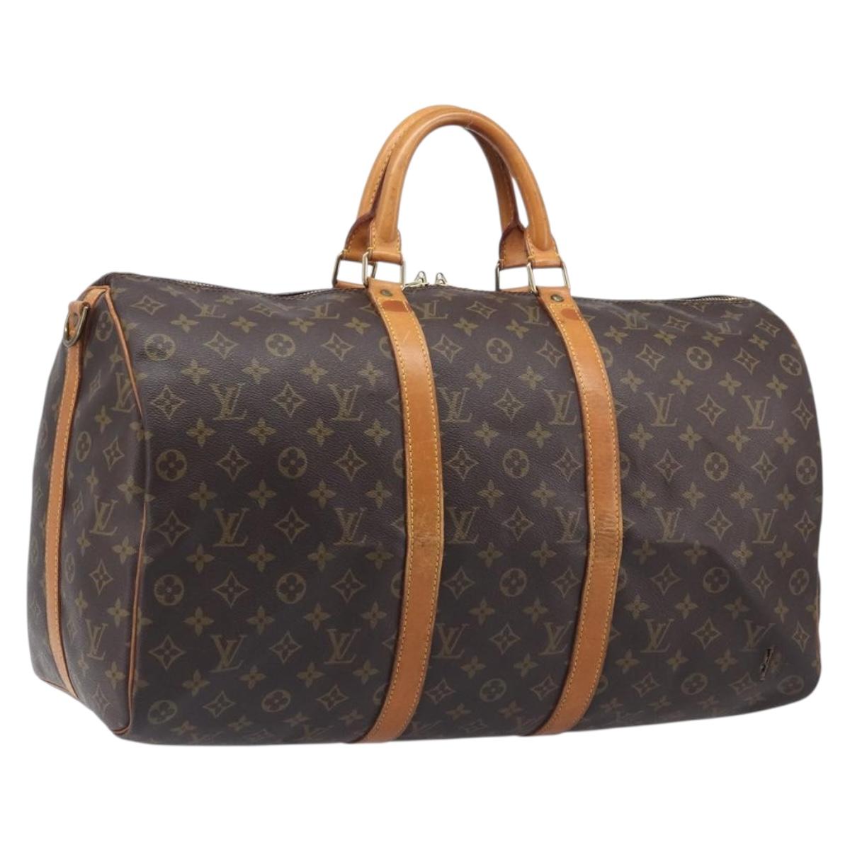 LOUIS VUITTON Monogram Keepall Bandouliere 50 Boston Bag M41416 LV Auth ka6643