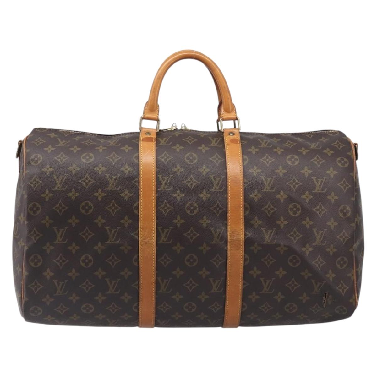 LOUIS VUITTON Monogram Keepall Bandouliere 50 Boston Bag M41416 LV Auth ka6643