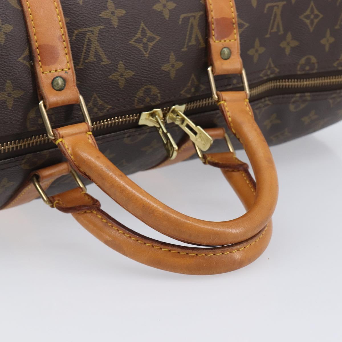 LOUIS VUITTON Monogram Keepall Bandouliere 50 Boston Bag M41416 LV Auth ka6643