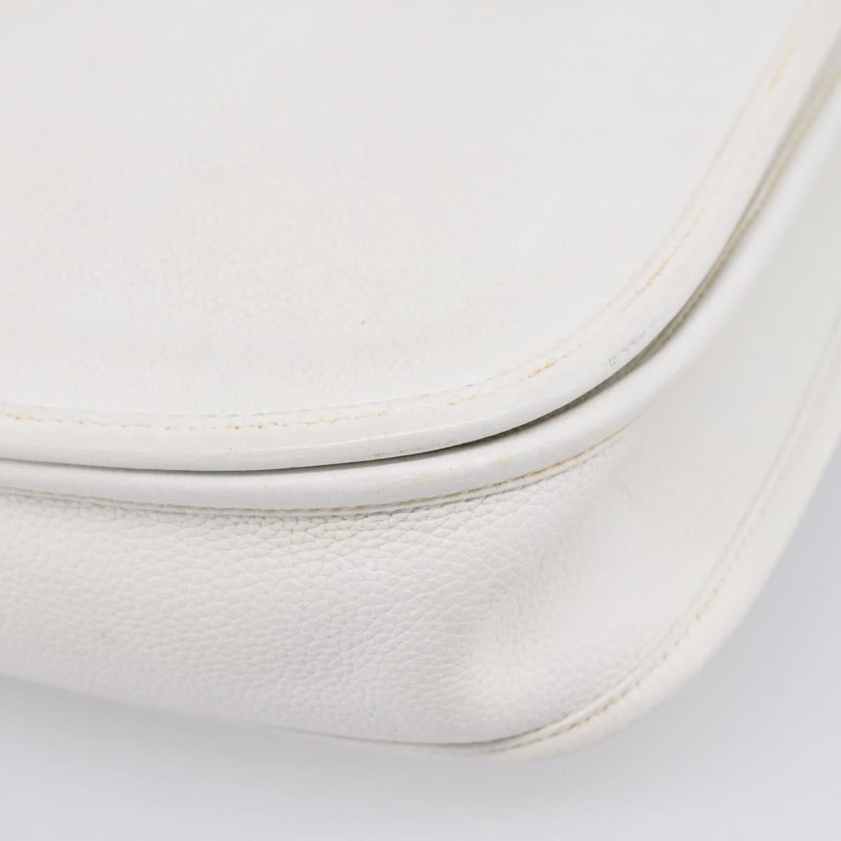 HERMES Evelyn 1GM Shoulder Bag Togo White Silver Auth ka6646V