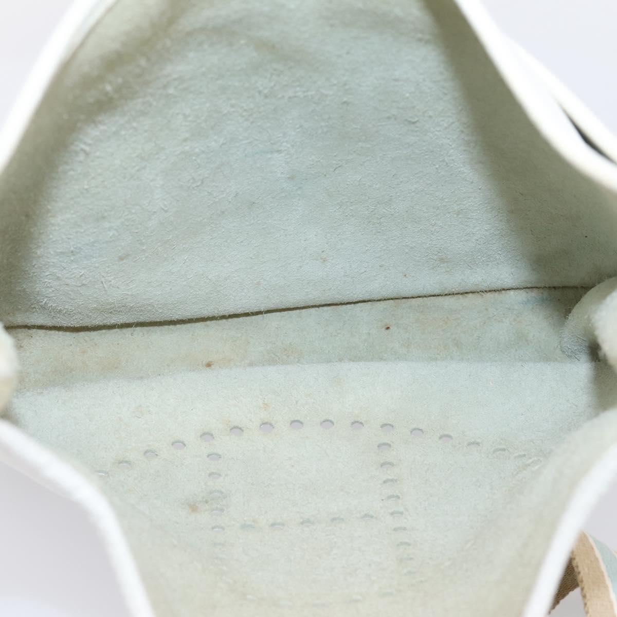 HERMES Evelyn 1GM Shoulder Bag Togo White Silver Auth ka6646V