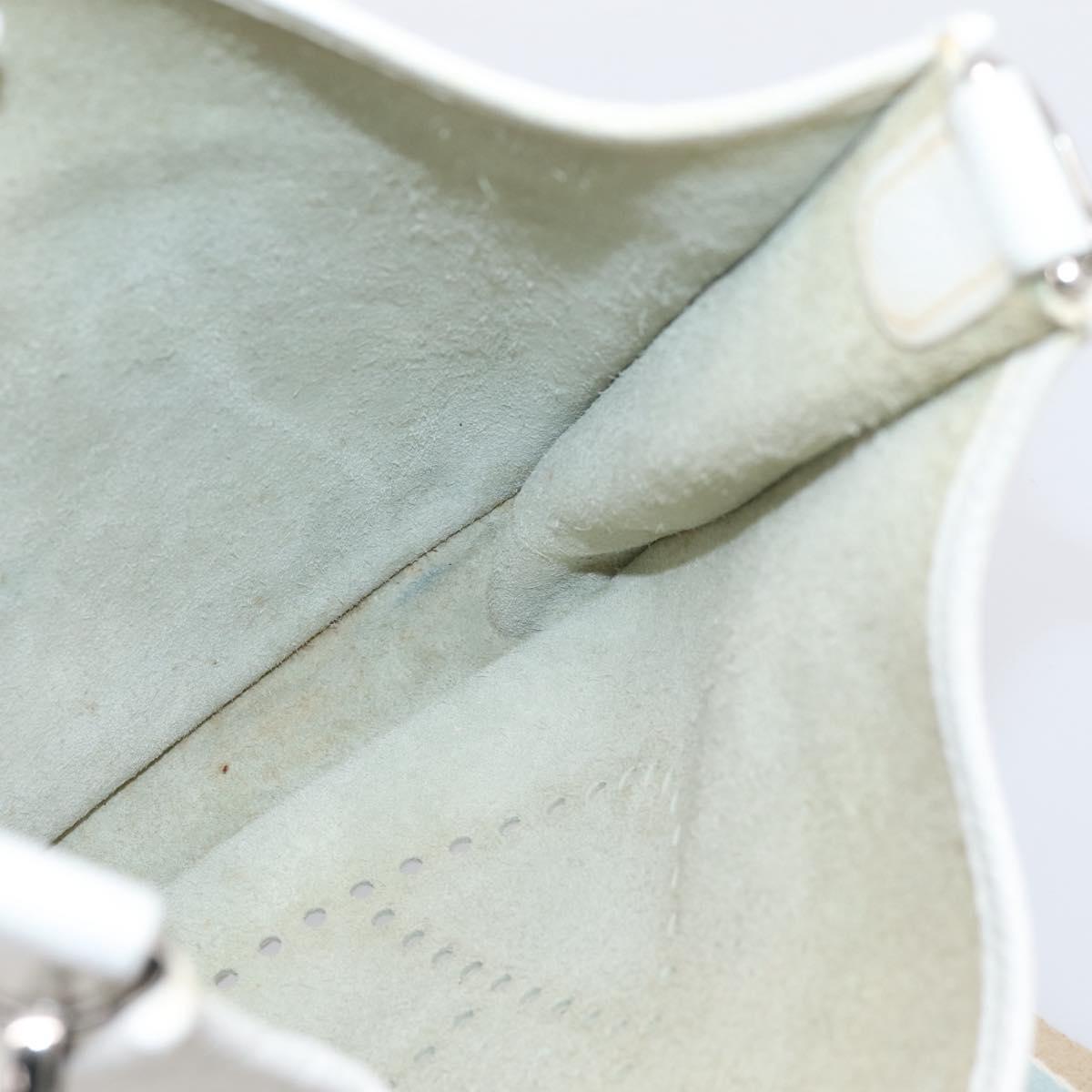 HERMES Evelyn 1GM Shoulder Bag Togo White Silver Auth ka6646V
