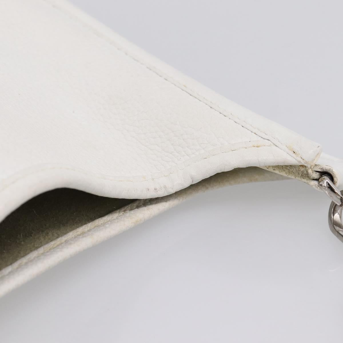 HERMES Evelyn 1GM Shoulder Bag Togo White Silver Auth ka6646V
