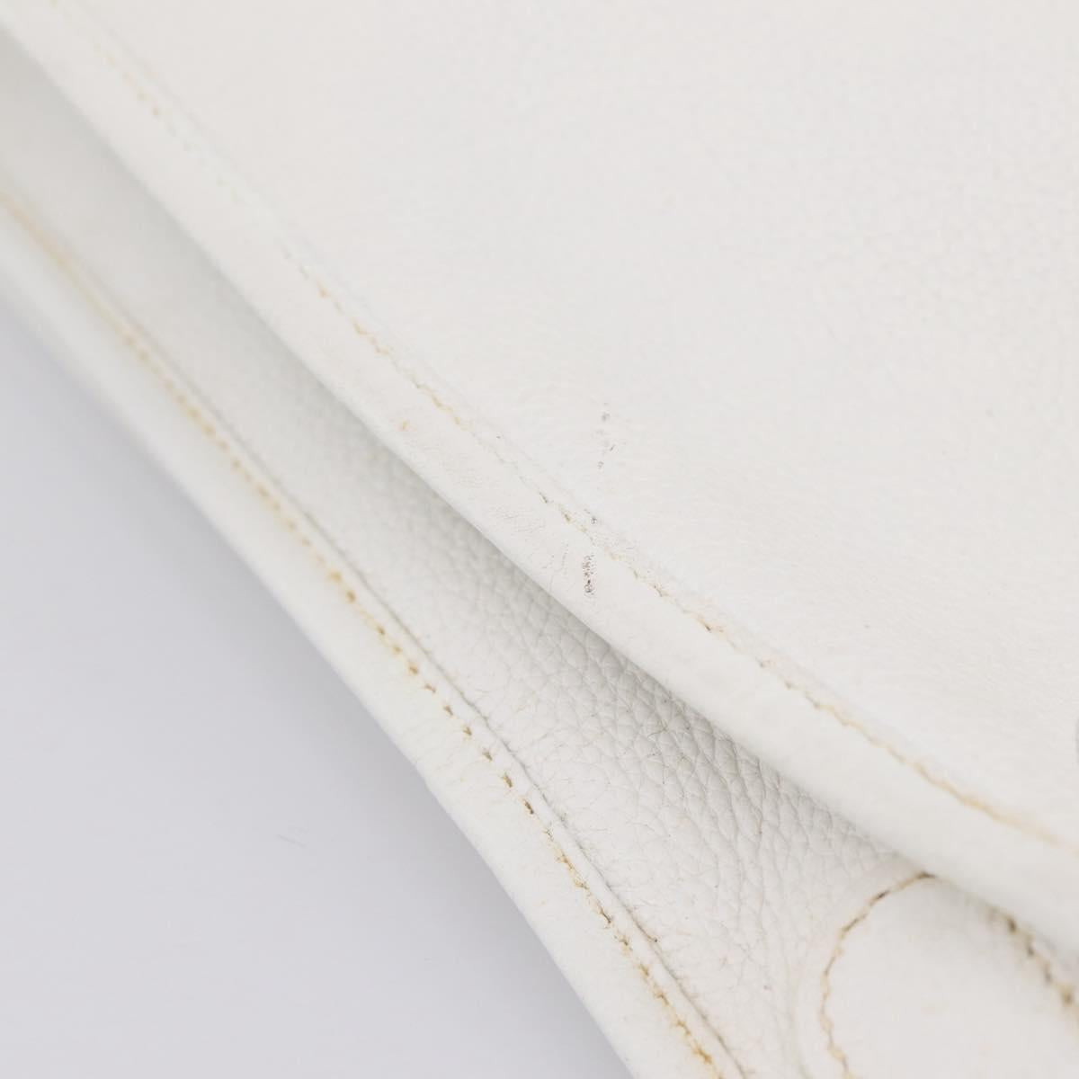 HERMES Evelyn 1GM Shoulder Bag Togo White Silver Auth ka6646V