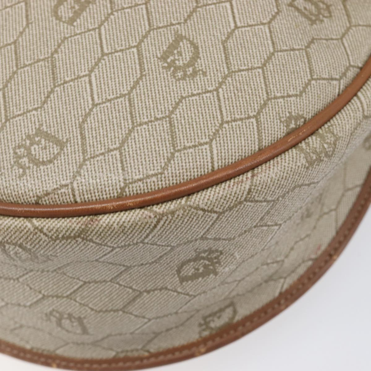 Christian Dior Honeycomb Canvas Shoulder Bag PVC Beige Gold Auth ka6648