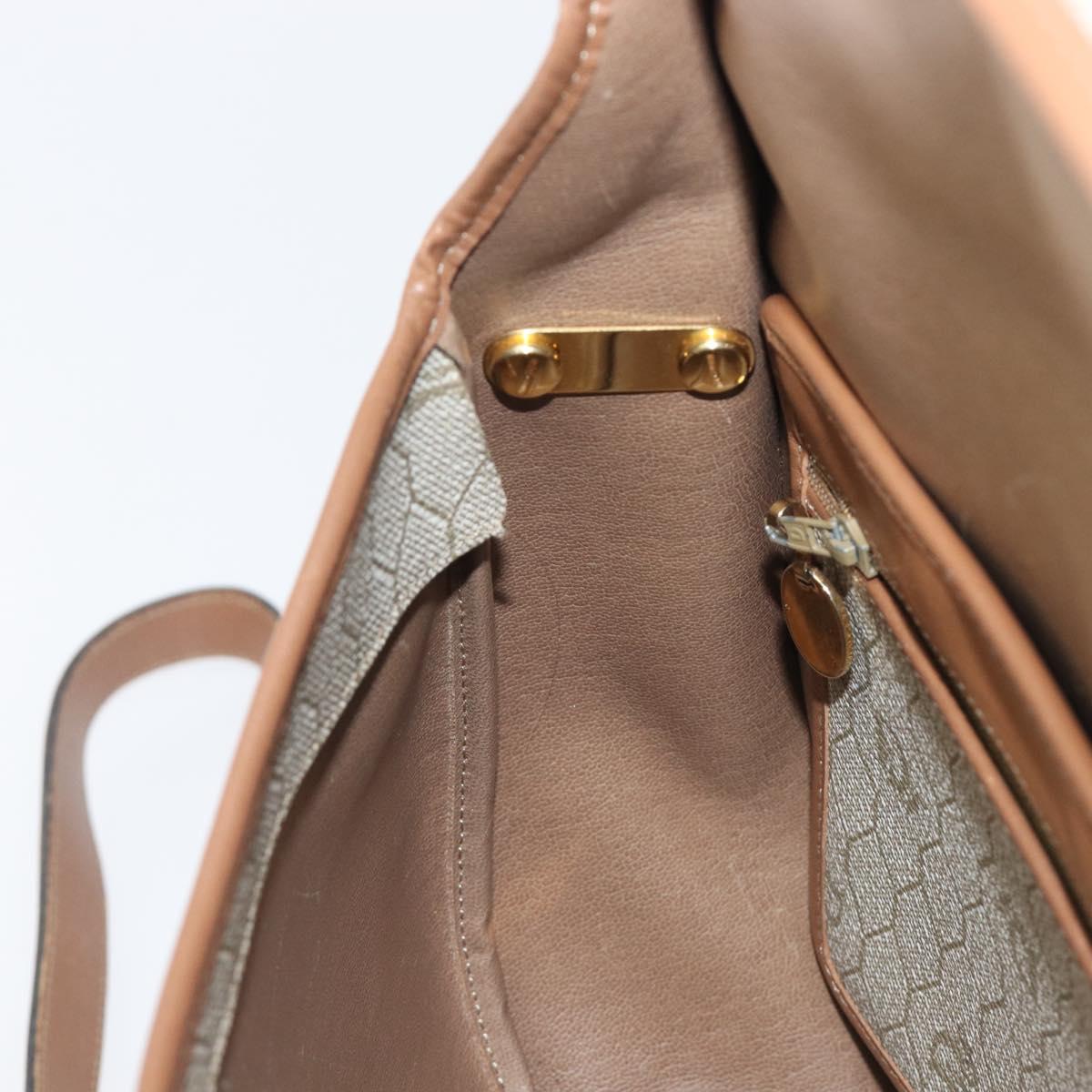 Christian Dior Honeycomb Canvas Shoulder Bag PVC Beige Gold Auth ka6648