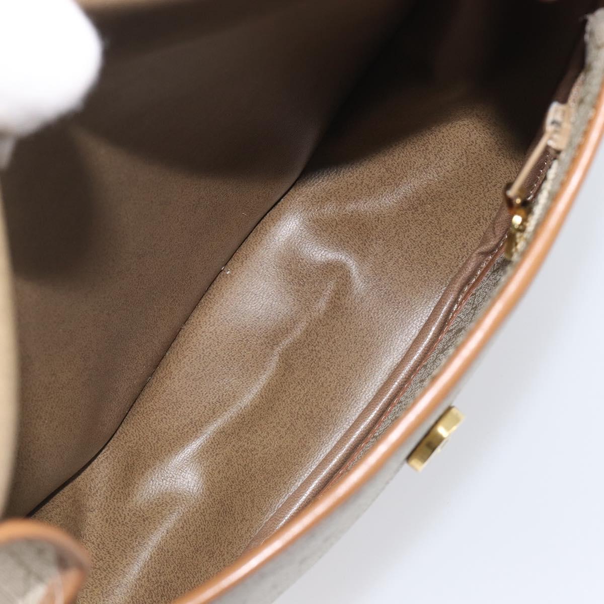 Christian Dior Honeycomb Canvas Shoulder Bag PVC Beige Gold Auth ka6652