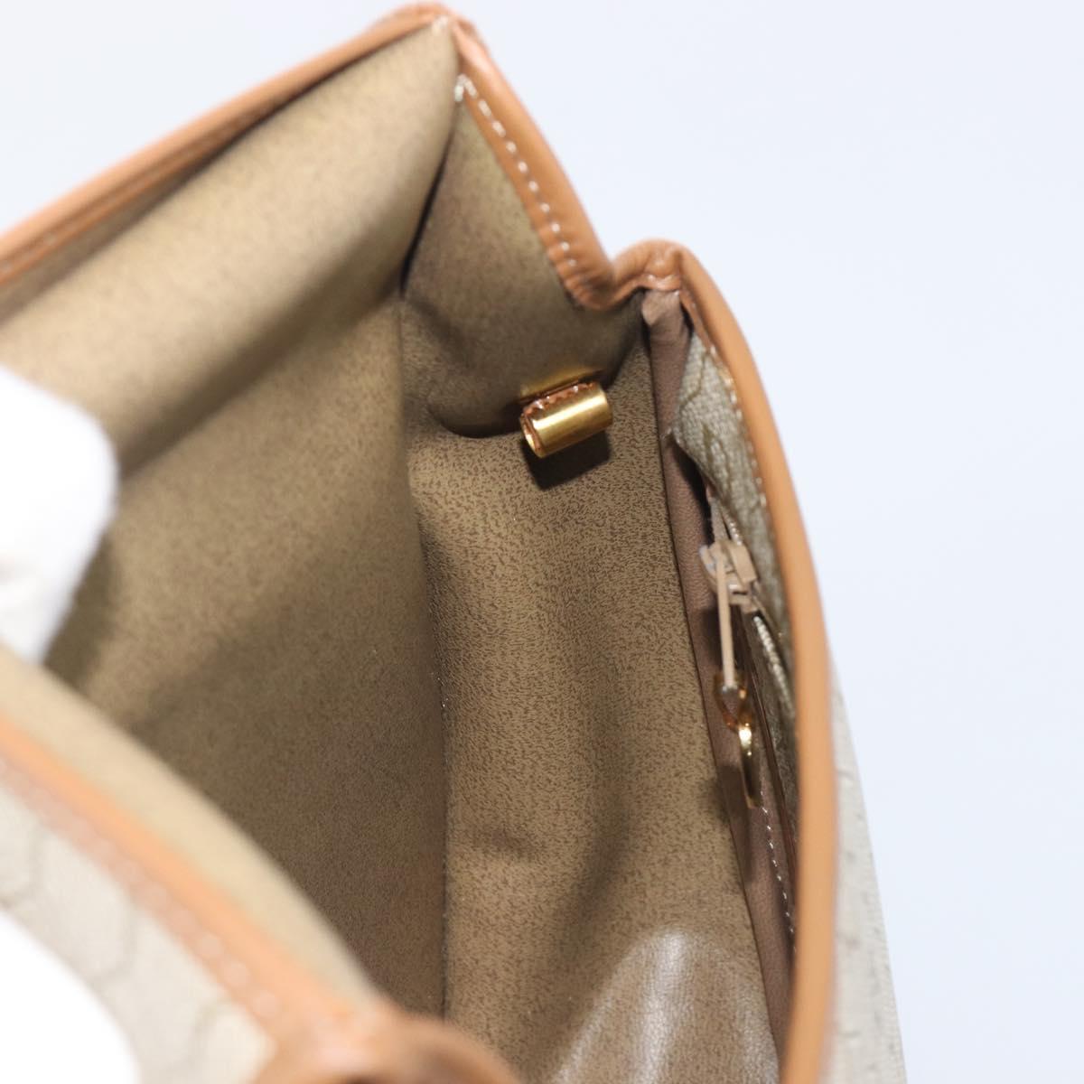 Christian Dior Honeycomb Canvas Shoulder Bag PVC Beige Gold Auth ka6652