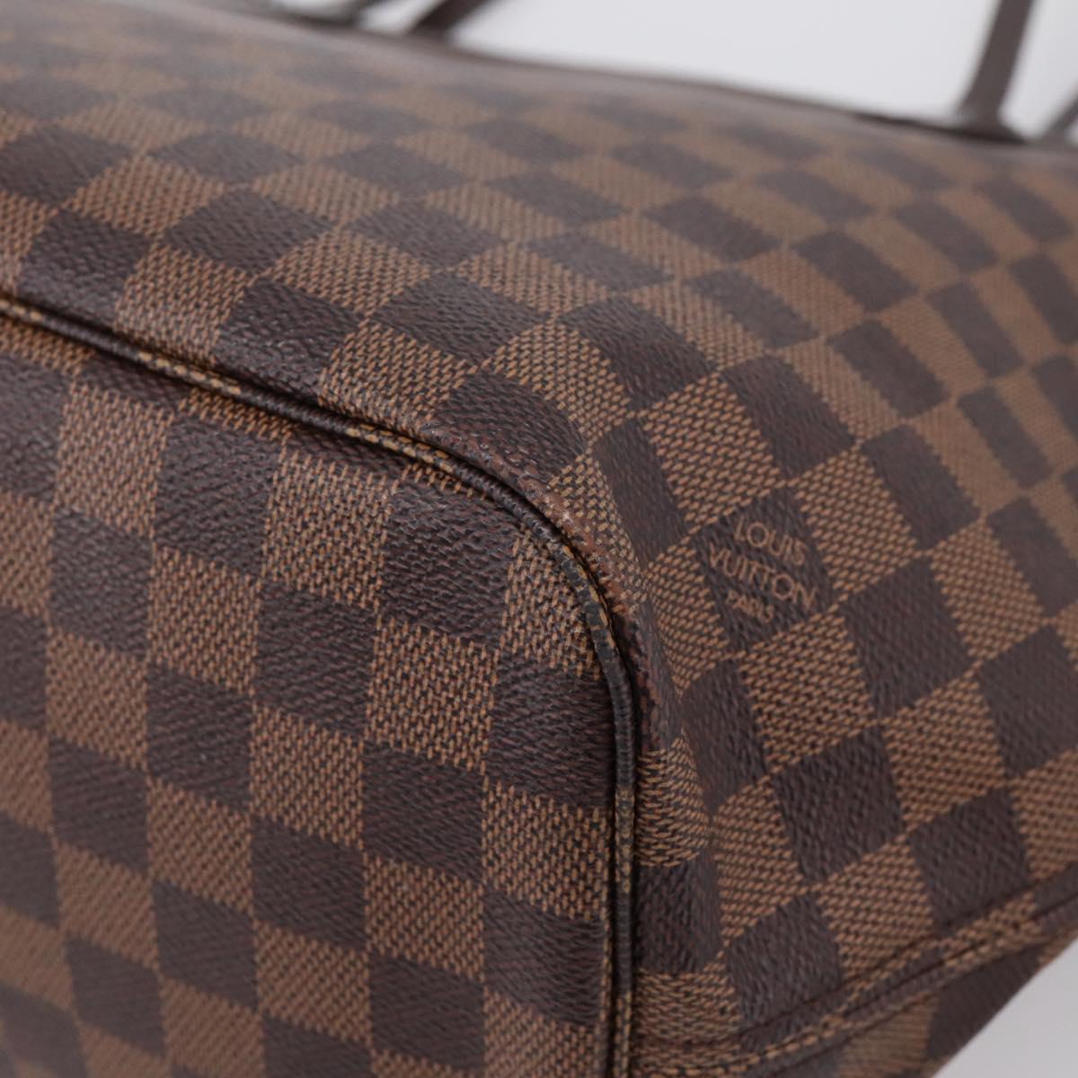LOUIS VUITTON Damier Ebene Neverfull MM Tote Bag N51105 LV Auth ka6661V