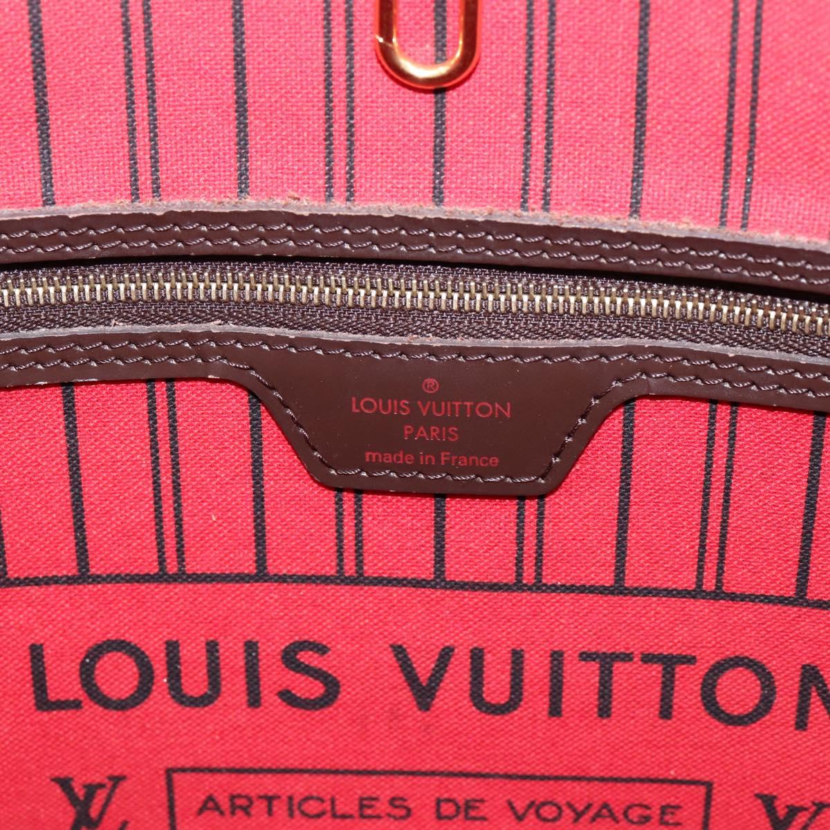 LOUIS VUITTON Damier Ebene Neverfull MM Tote Bag N51105 LV Auth ka6661V