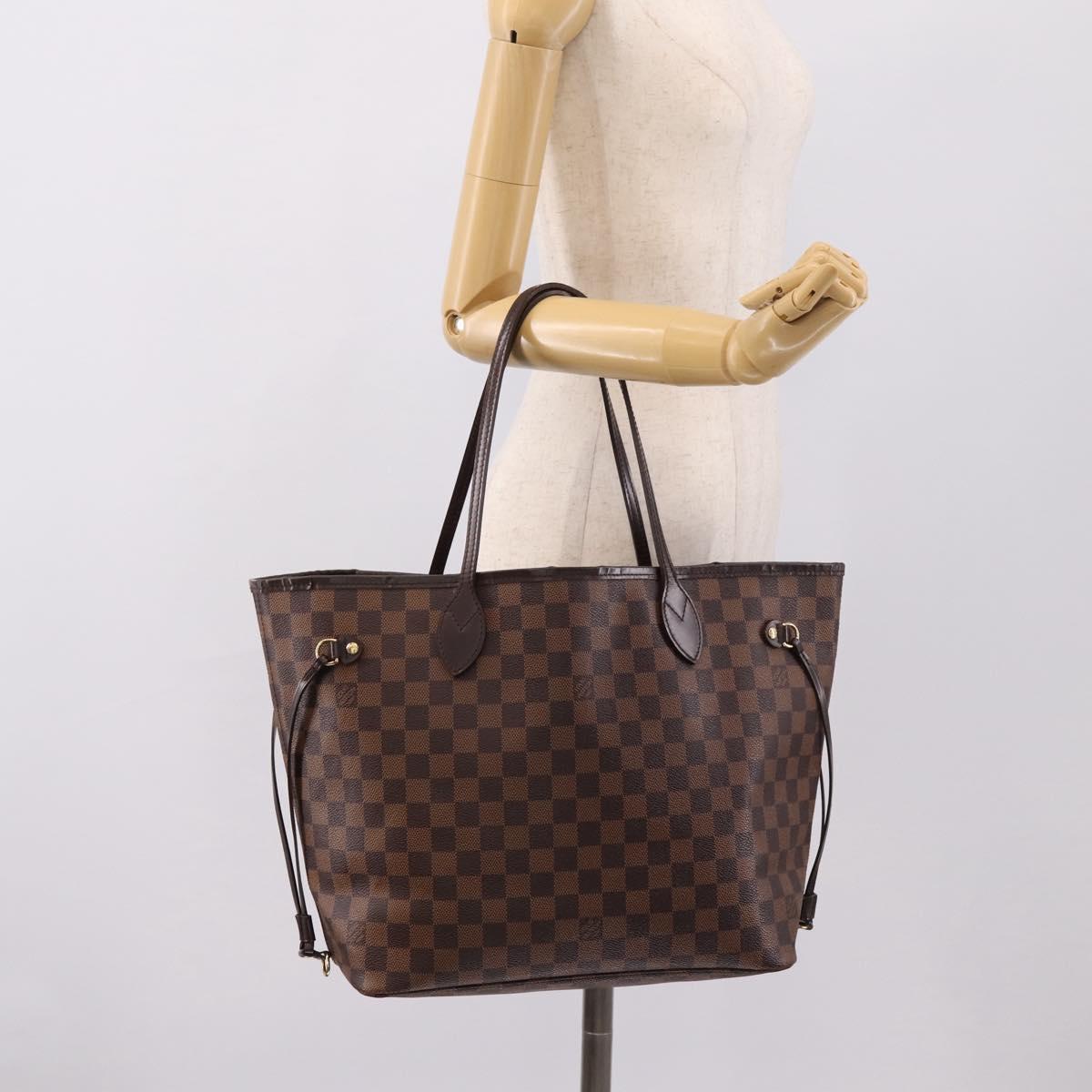 LOUIS VUITTON Damier Ebene Neverfull MM Tote Bag N51105 LV Auth ka6661V