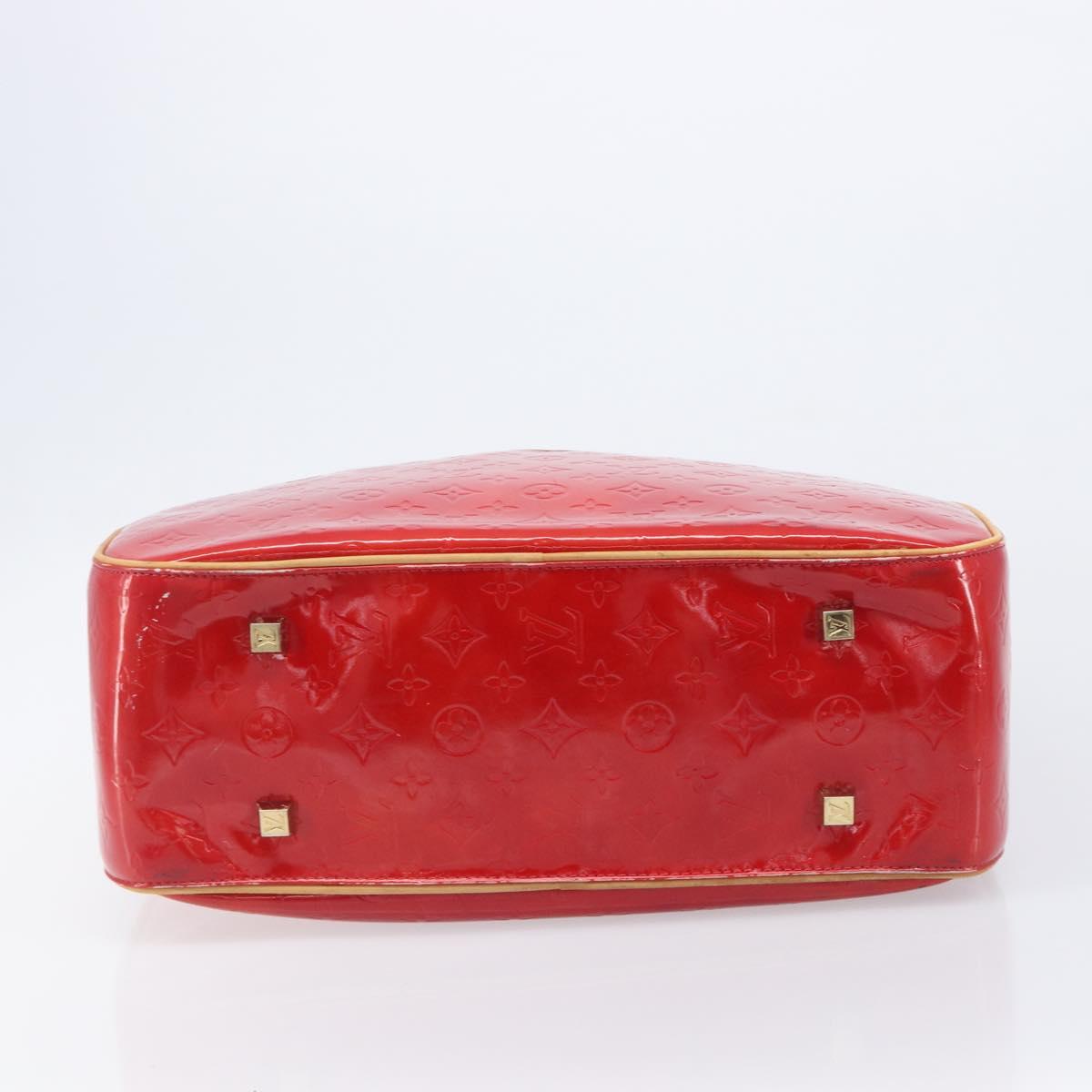 LOUIS VUITTON Monogram Vernis Sutton Hand Bag Red M91080 LV Auth ka6666