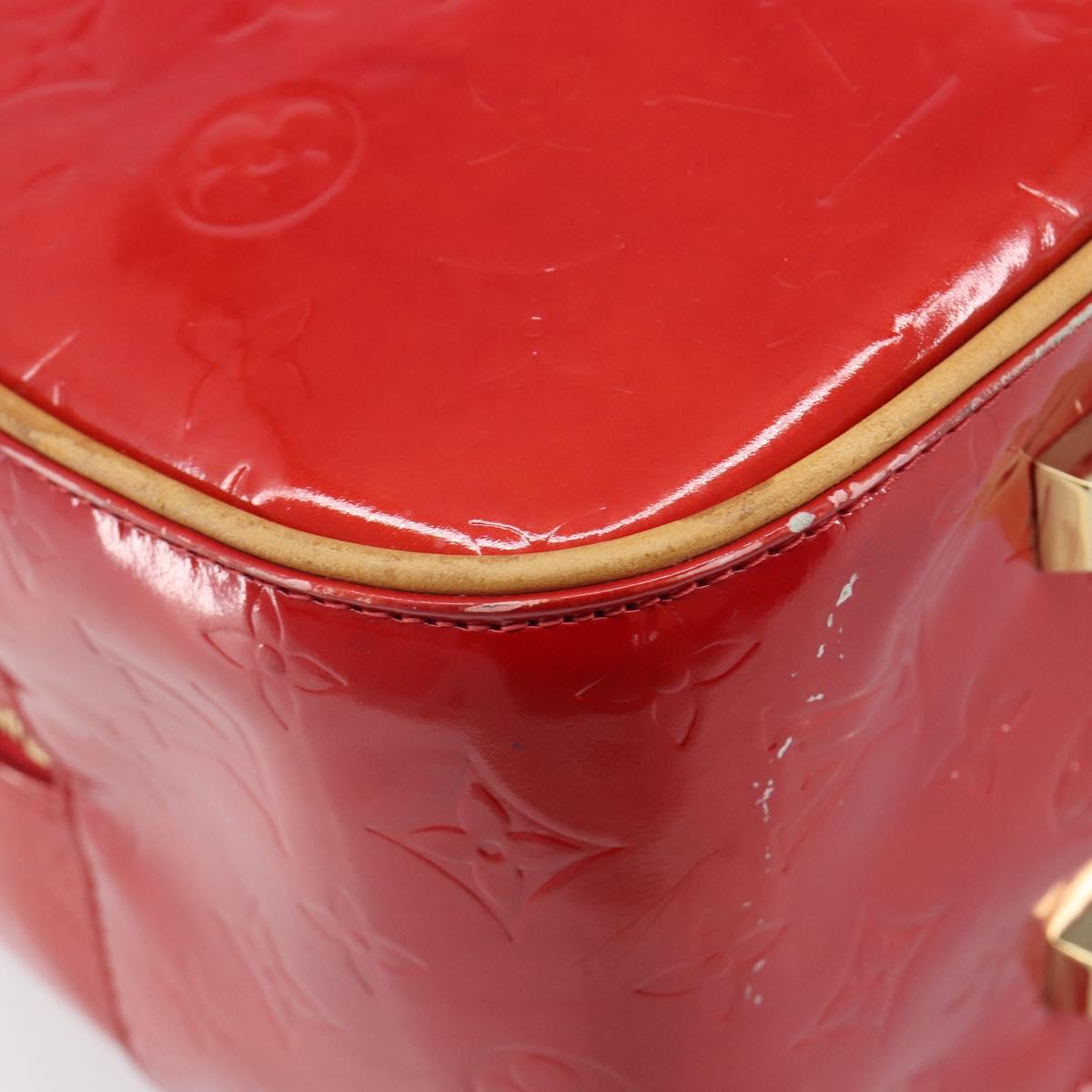 LOUIS VUITTON Monogram Vernis Sutton Hand Bag Red M91080 LV Auth ka6666