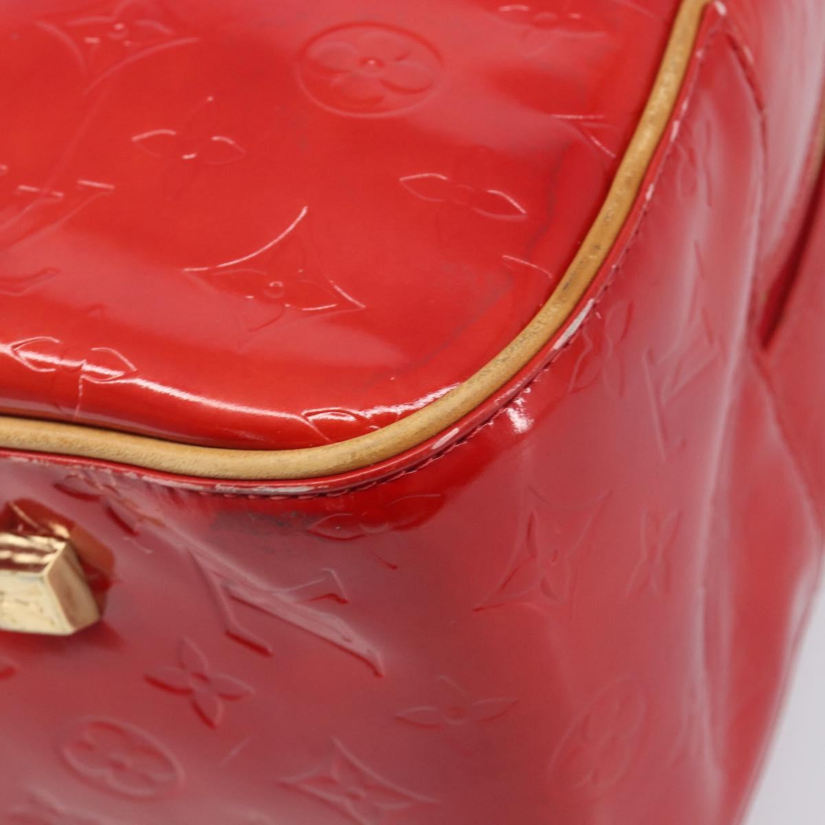 LOUIS VUITTON Monogram Vernis Sutton Hand Bag Red M91080 LV Auth ka6666