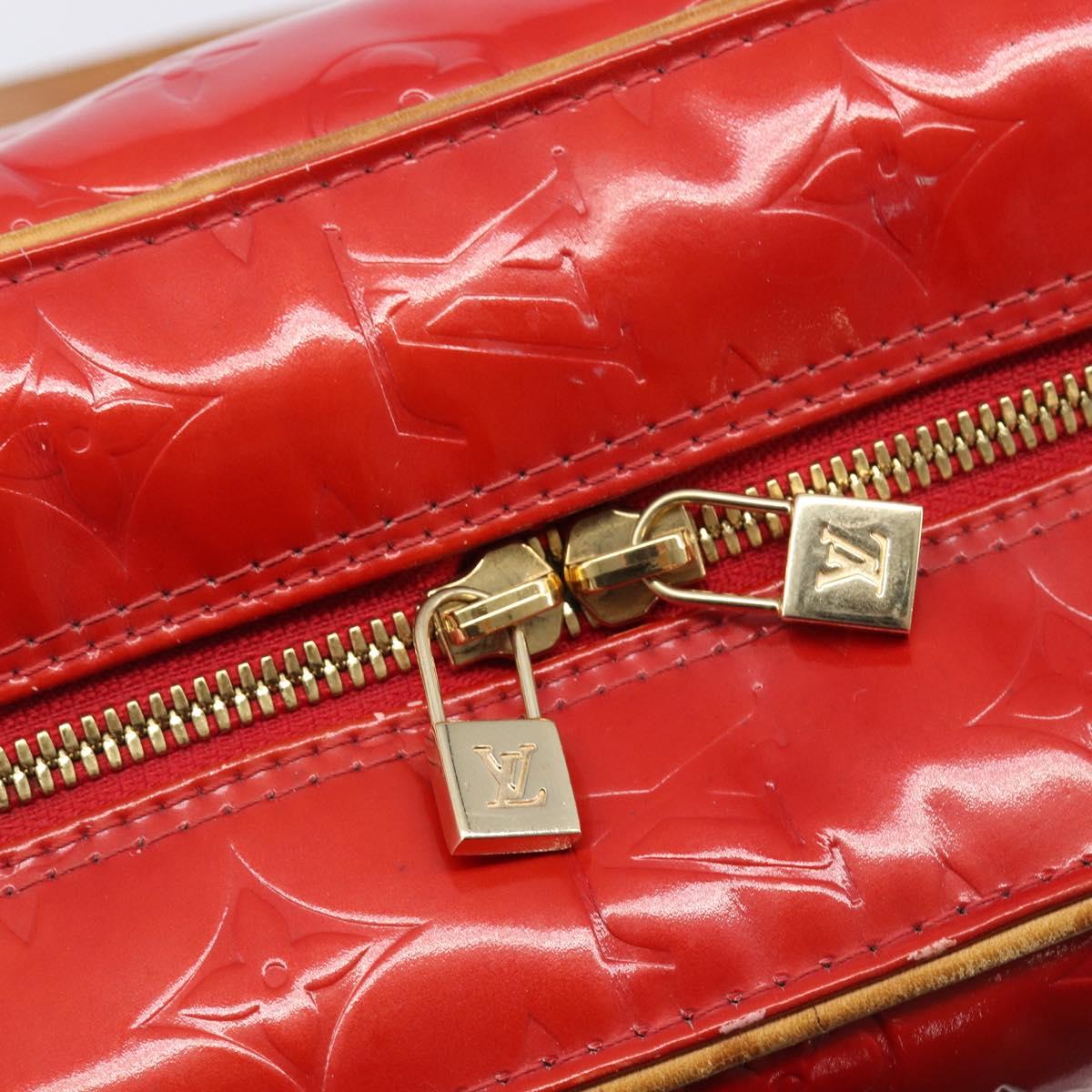 LOUIS VUITTON Monogram Vernis Sutton Hand Bag Red M91080 LV Auth ka6666