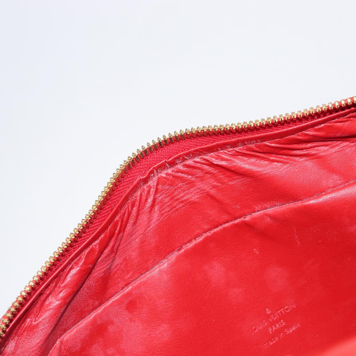 LOUIS VUITTON Monogram Vernis Sutton Hand Bag Red M91080 LV Auth ka6666