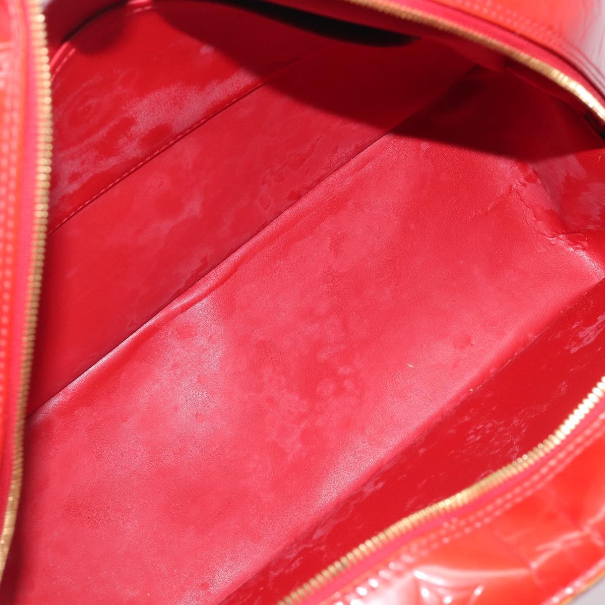 LOUIS VUITTON Monogram Vernis Sutton Hand Bag Red M91080 LV Auth ka6666