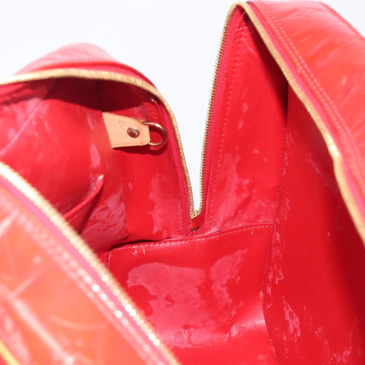 LOUIS VUITTON Monogram Vernis Sutton Hand Bag Red M91080 LV Auth ka6666