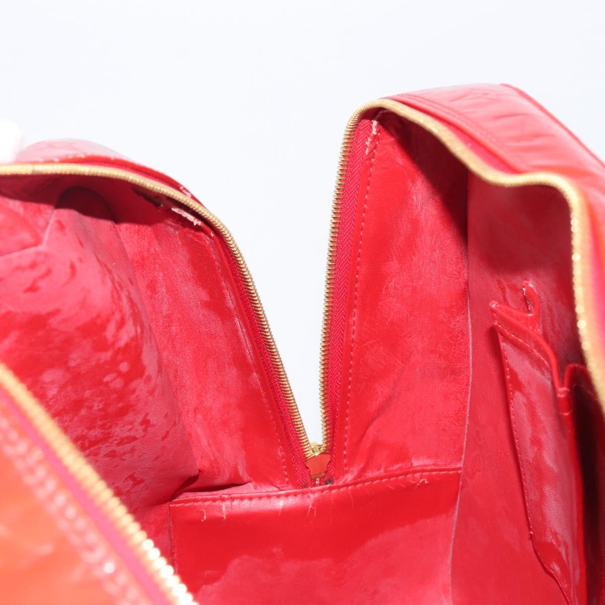 LOUIS VUITTON Monogram Vernis Sutton Hand Bag Red M91080 LV Auth ka6666