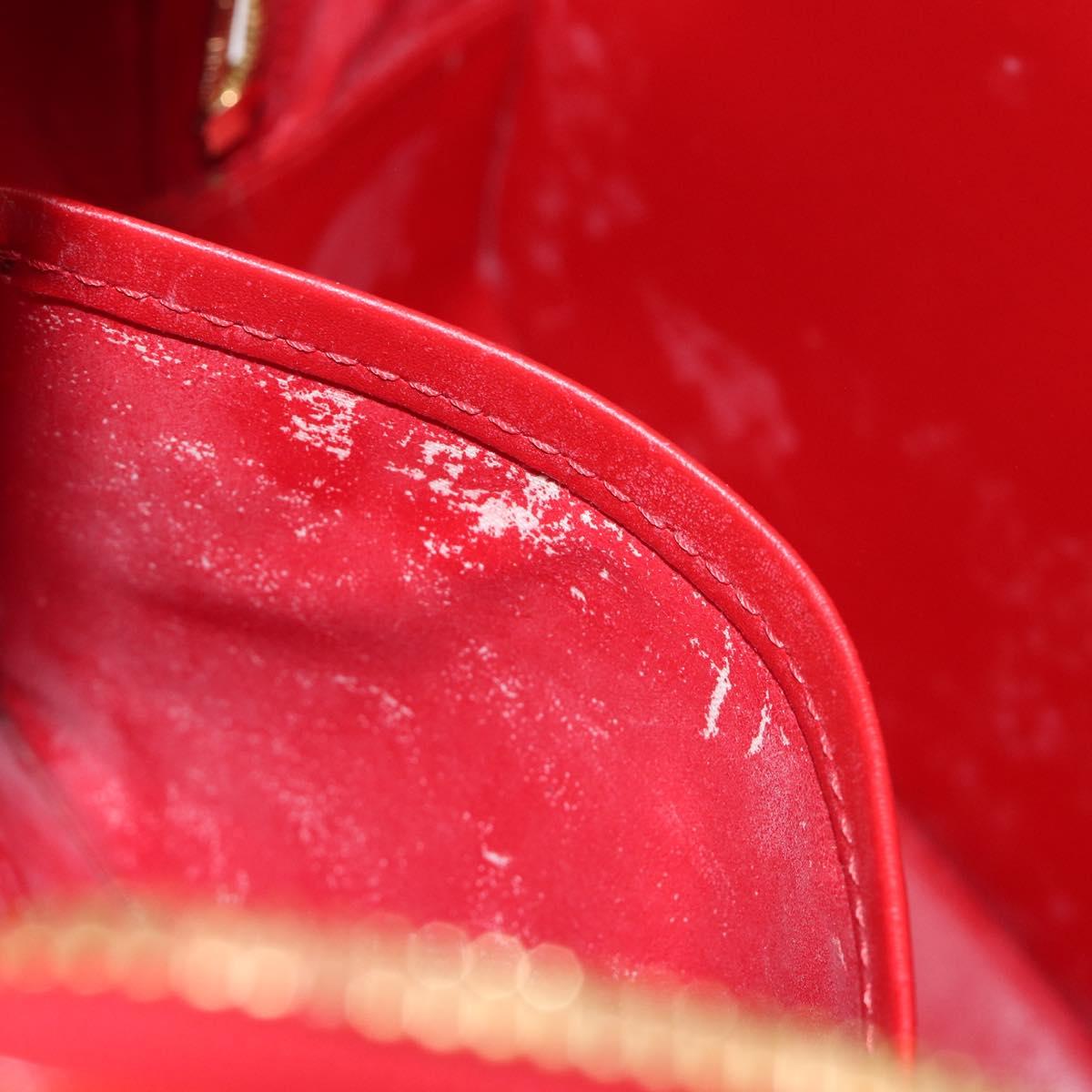 LOUIS VUITTON Monogram Vernis Sutton Hand Bag Red M91080 LV Auth ka6666