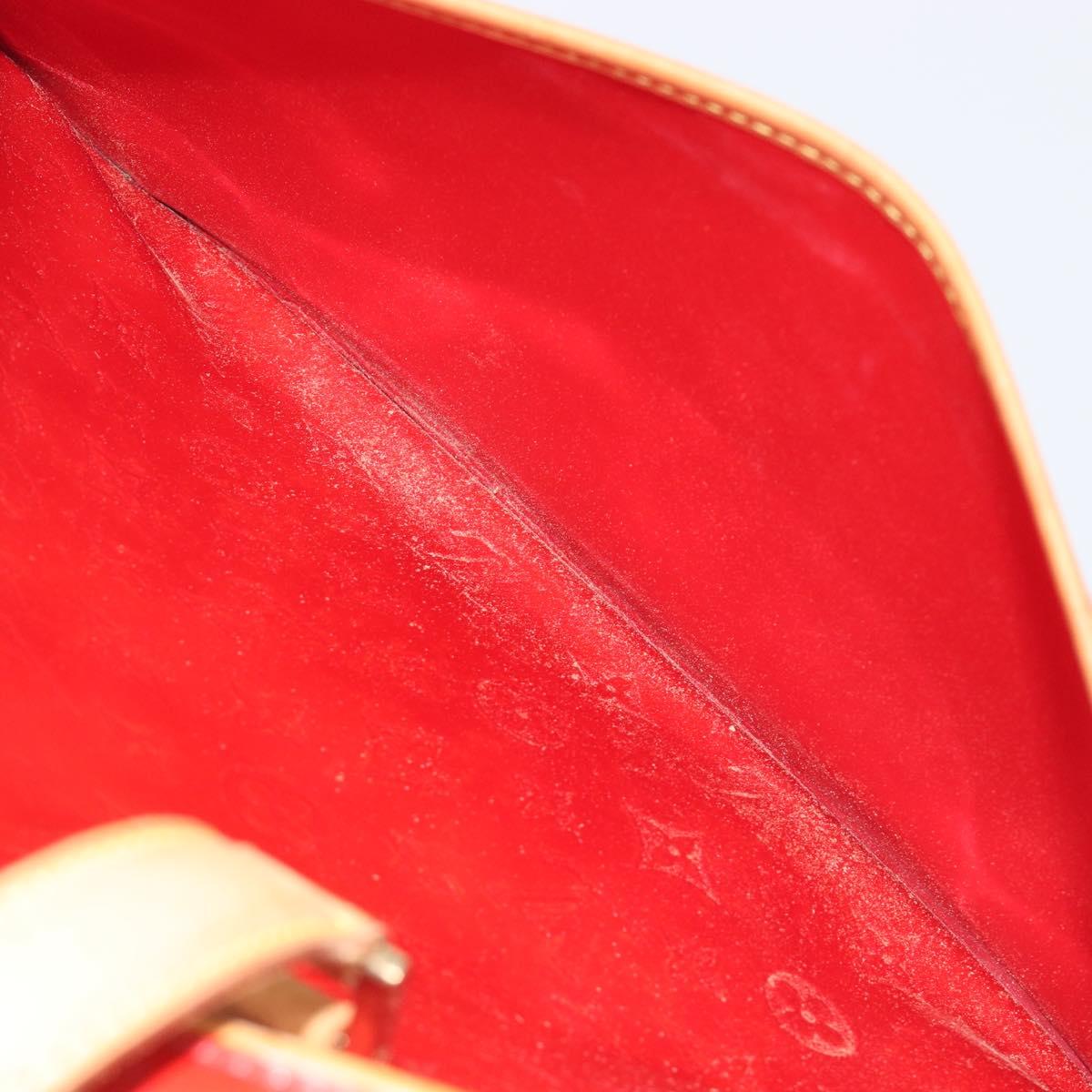 LOUIS VUITTON Monogram Vernis Sutton Hand Bag Red M91080 LV Auth ka6666