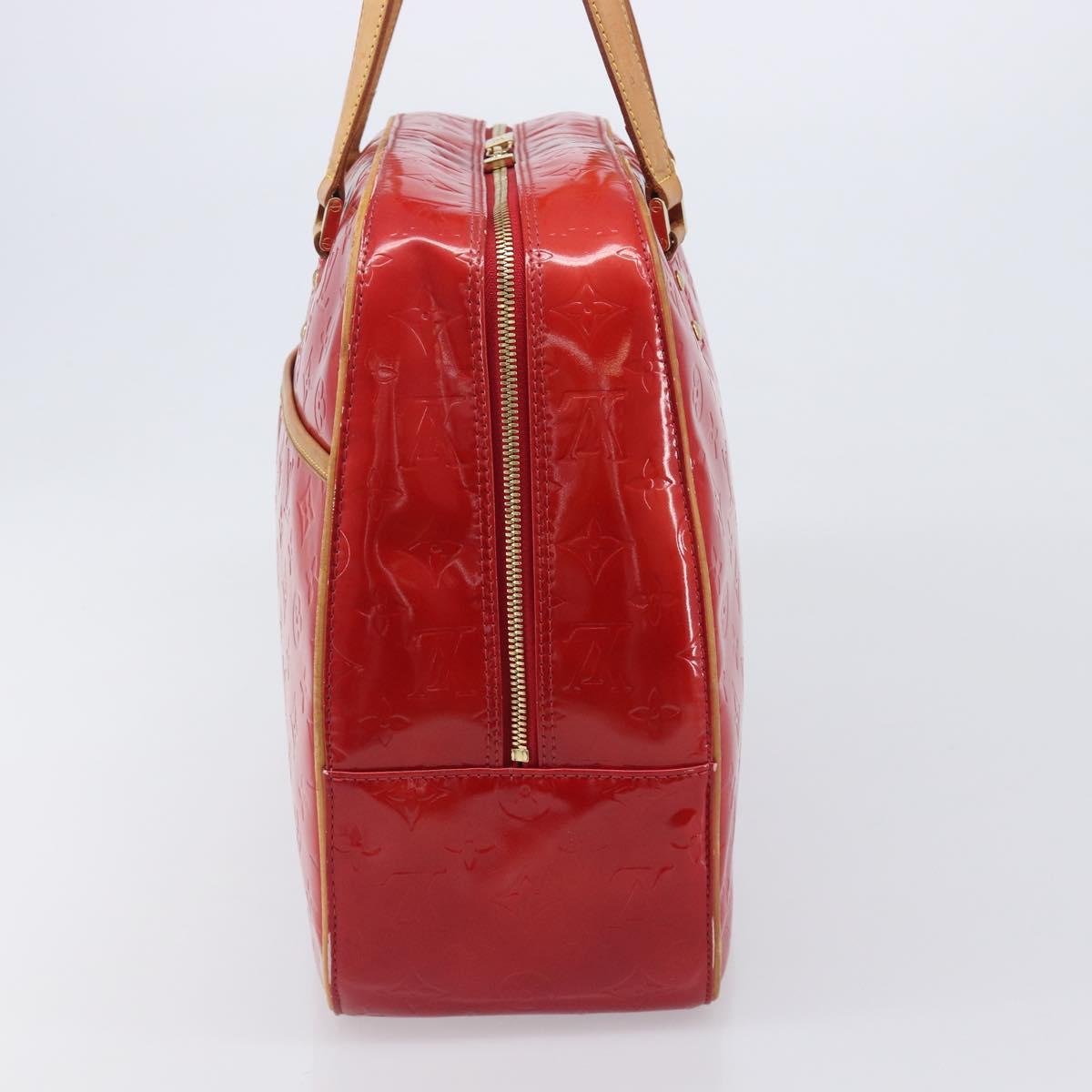 LOUIS VUITTON Monogram Vernis Sutton Hand Bag Red M91080 LV Auth ka6666