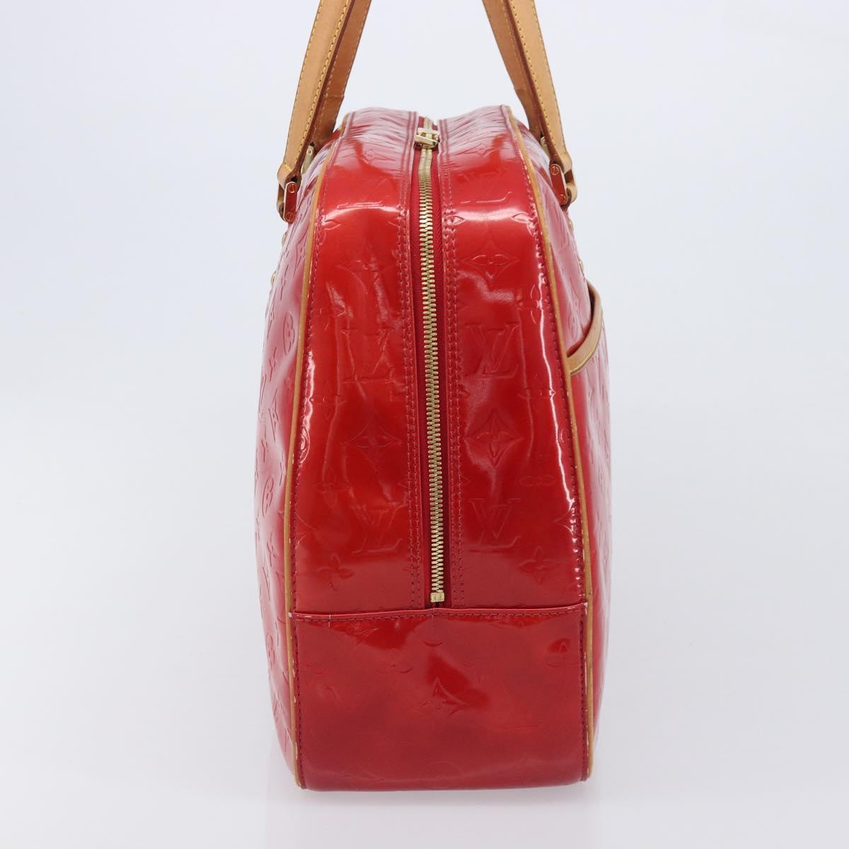 LOUIS VUITTON Monogram Vernis Sutton Hand Bag Red M91080 LV Auth ka6666