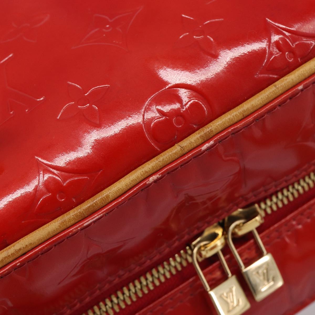 LOUIS VUITTON Monogram Vernis Sutton Hand Bag Red M91080 LV Auth ka6666