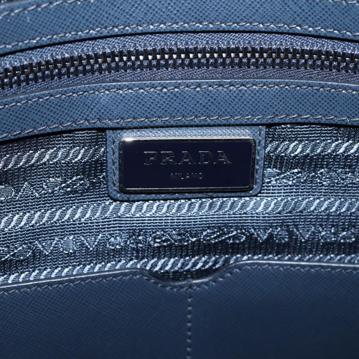 PRADA Shoulder Bag Nylon Navy Silver Auth ka6668A