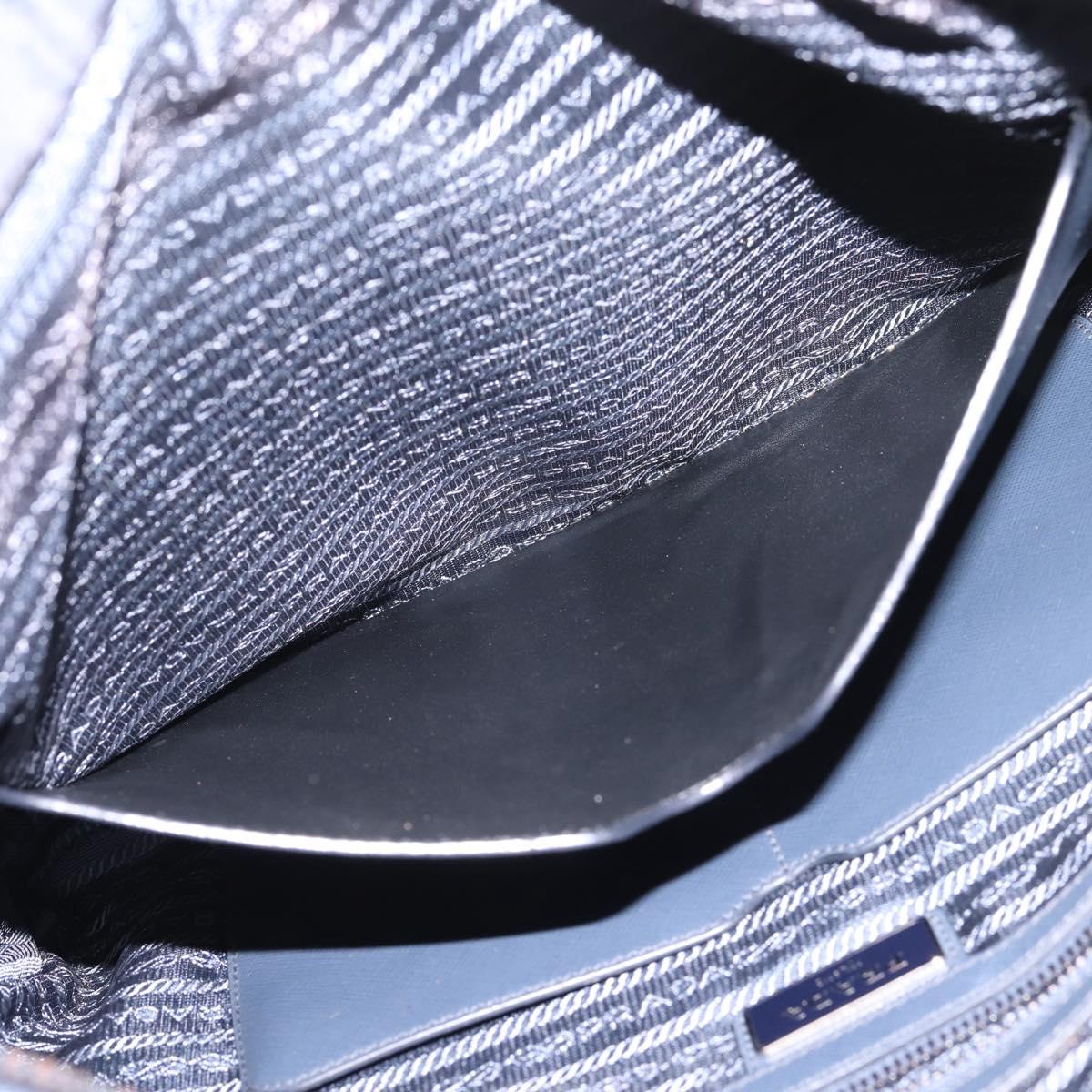 PRADA Shoulder Bag Nylon Navy Silver Auth ka6668A