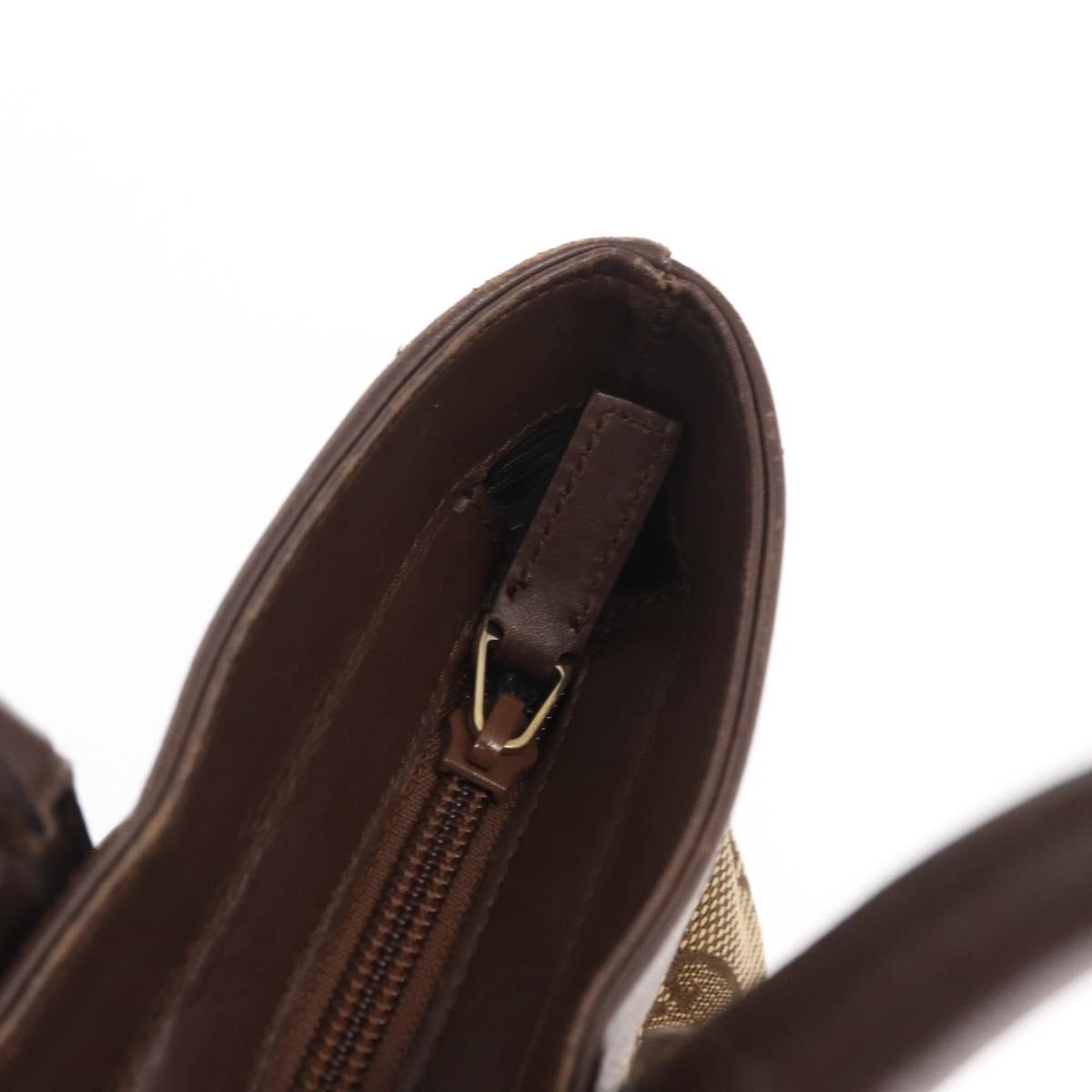 GUCCI GG Canvas Tote Bag Beige Gold 002 1199 Auth ka669