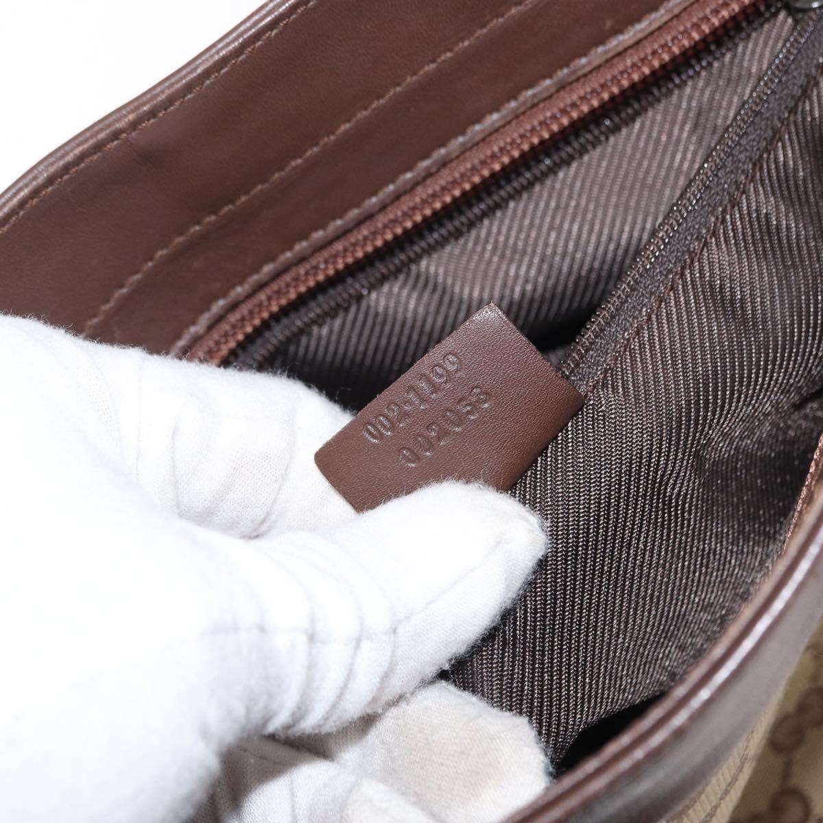 GUCCI GG Canvas Tote Bag Beige Gold 002 1199 Auth ka669