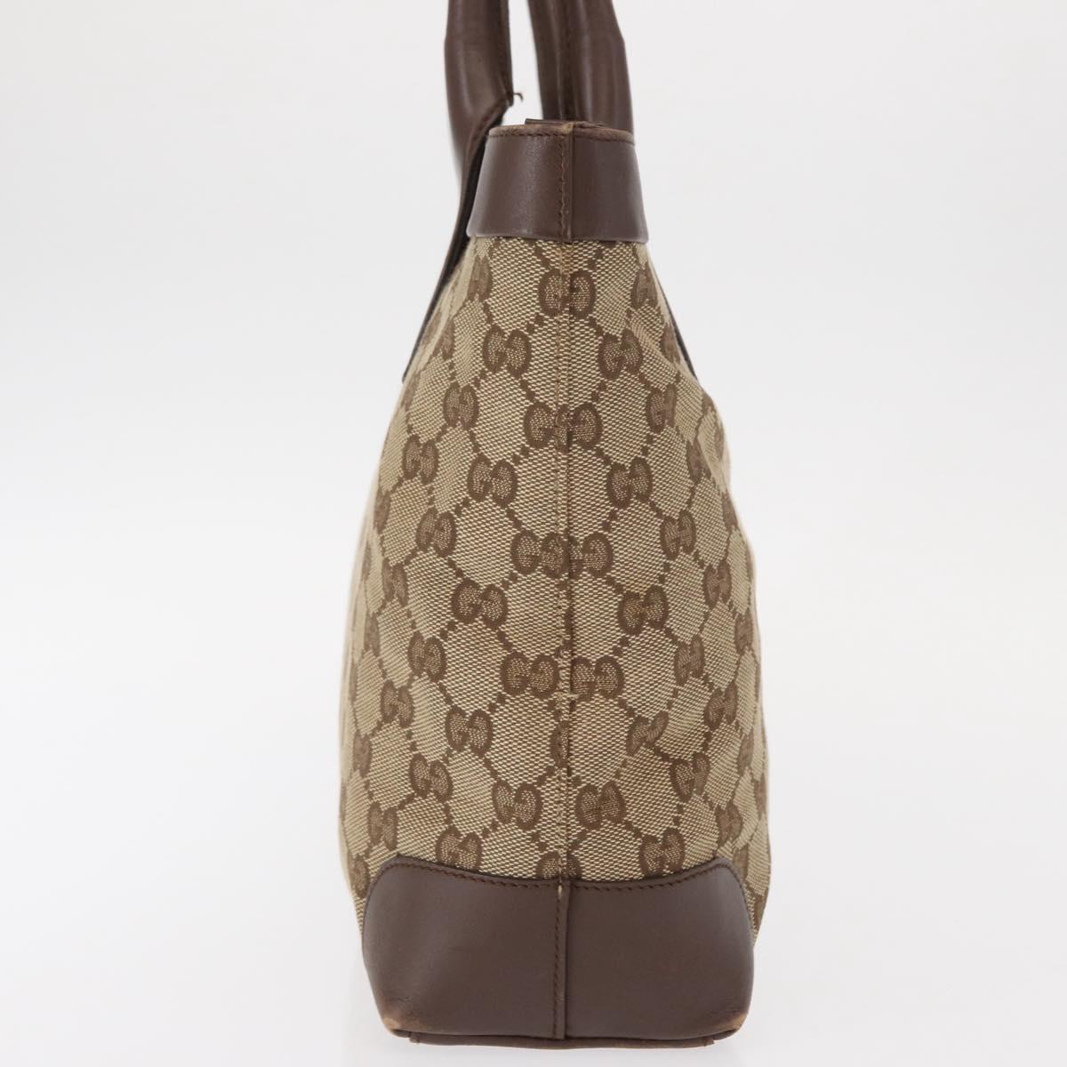 GUCCI GG Canvas Tote Bag Beige Gold 002 1199 Auth ka669