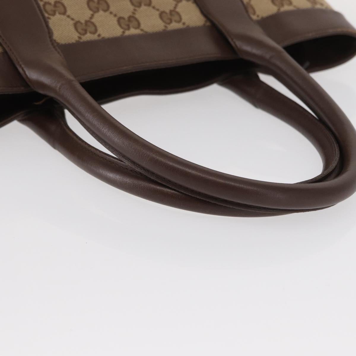 GUCCI GG Canvas Tote Bag Beige Gold 002 1199 Auth ka669