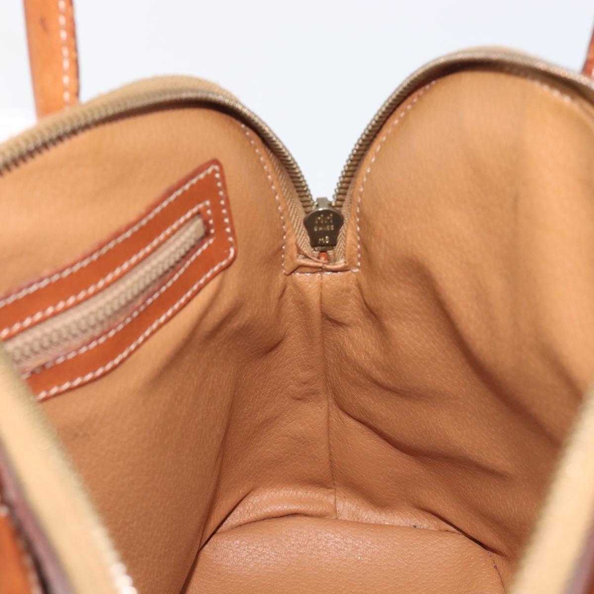 CELINE Macadam Hand Bag PVC 2way Brown Gold Tone Auth ka6693