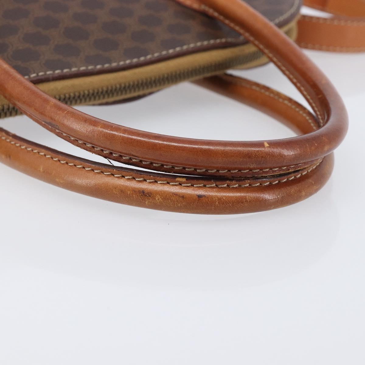 CELINE Macadam Hand Bag PVC 2way Brown Gold Tone Auth ka6693