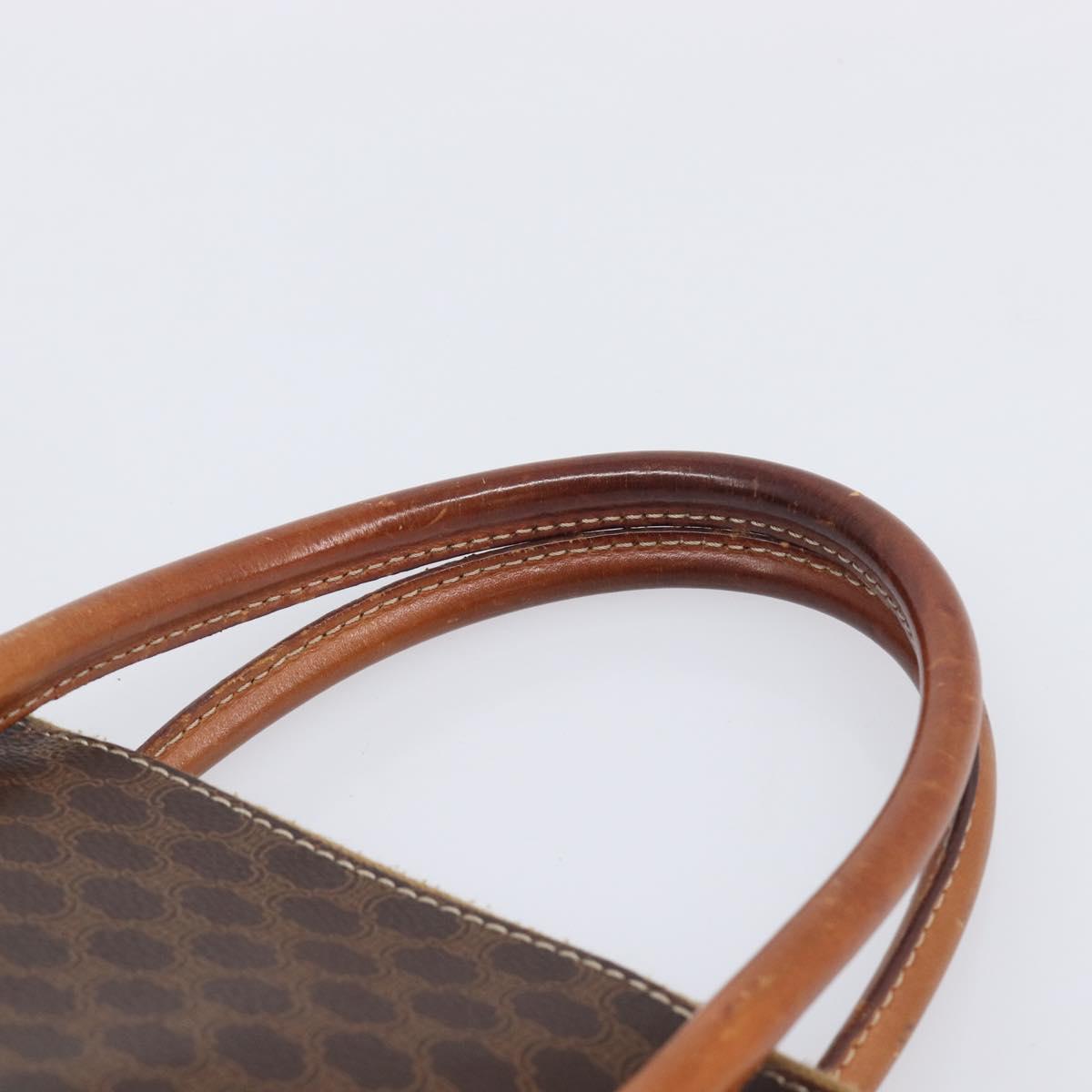 CELINE Macadam Hand Bag PVC 2way Brown Gold Tone Auth ka6693