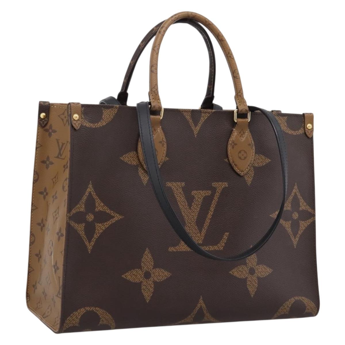 LOUIS VUITTON Monogram Reverse Giant On The Go MM Tote Bag M45321 Auth ka6696M