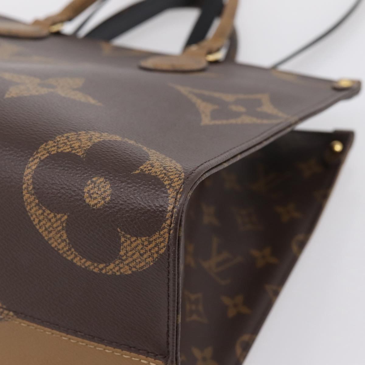 LOUIS VUITTON Monogram Reverse Giant On The Go MM Tote Bag M45321 Auth ka6696M