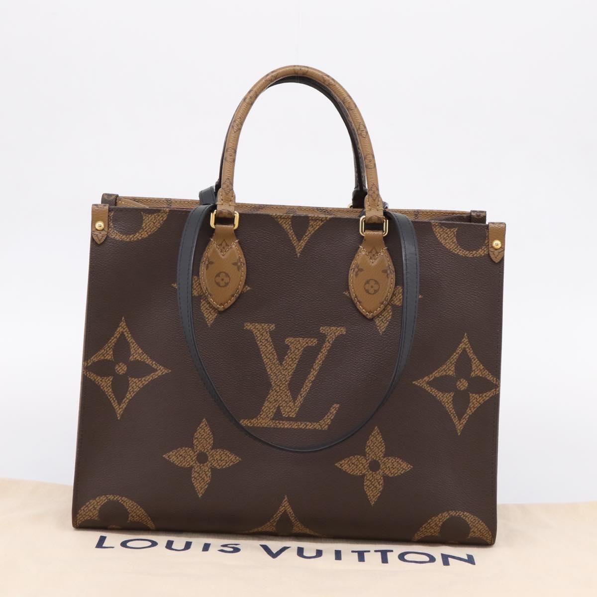 LOUIS VUITTON Monogram Reverse Giant On The Go MM Tote Bag M45321 Auth ka6696M