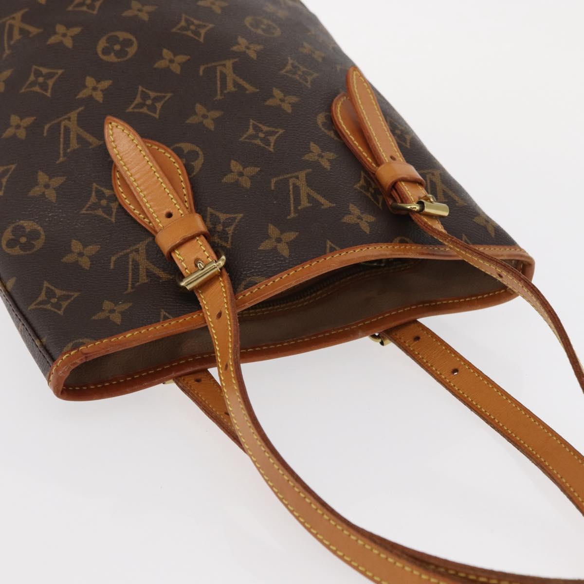 LOUIS VUITTON Monogram Bucket PM Shoulder Bag M42238 LV Auth ka670