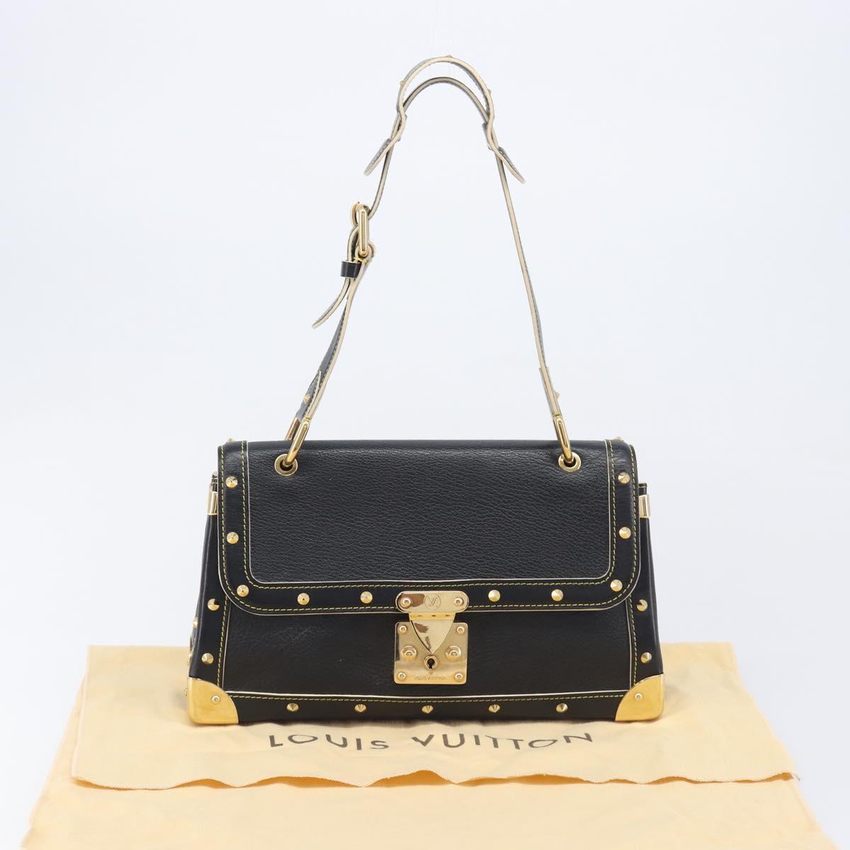 LOUIS VUITTON Suhari Tarantue Shoulder Bag Leather Black M91820 LV Auth ka6700V