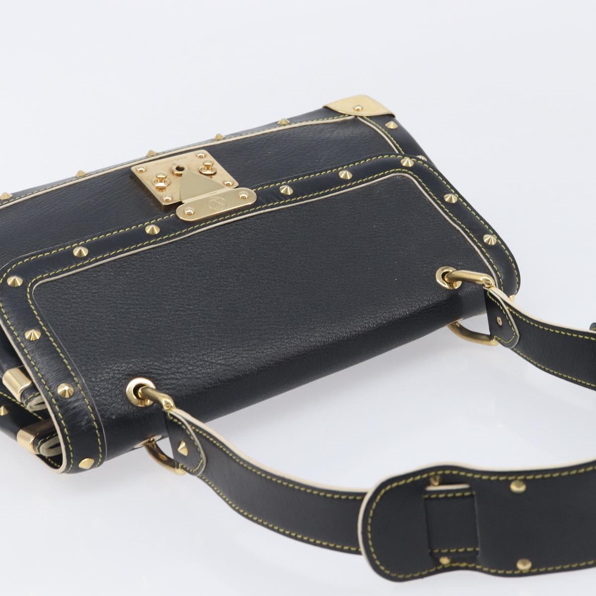 LOUIS VUITTON Suhari Tarantue Shoulder Bag Leather Black M91820 LV Auth ka6700V