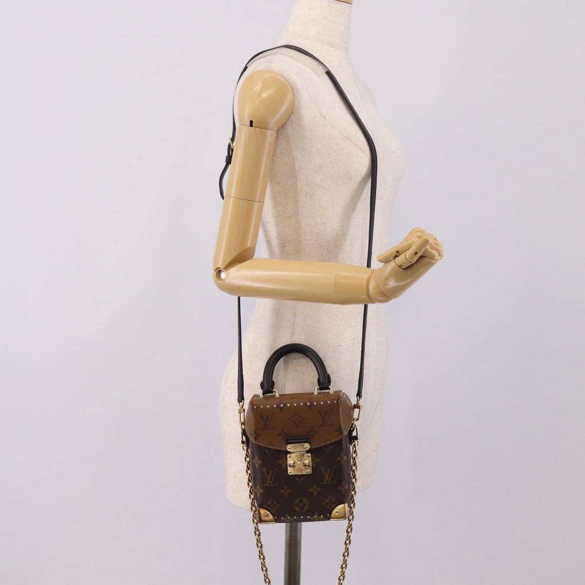 LOUIS VUITTON Monogram Reverse Camera Box Hand Bag M82465 LV Auth ka6702A